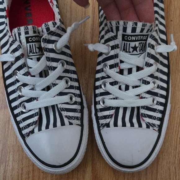 Converse Zebra Stripe Sneakers with Red Accents - Picture 2 of 2